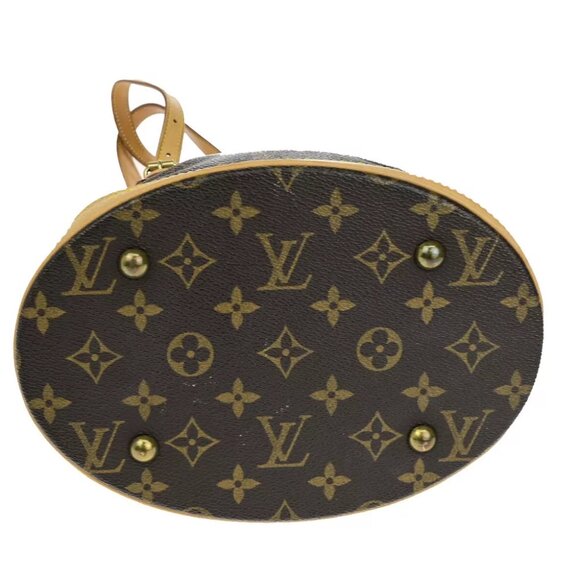 LOUIS VUITTON BUCKET PM Shoulder Tote Bag Monogram Leather Brown M42238 32YF410 - Picture 5 of 14